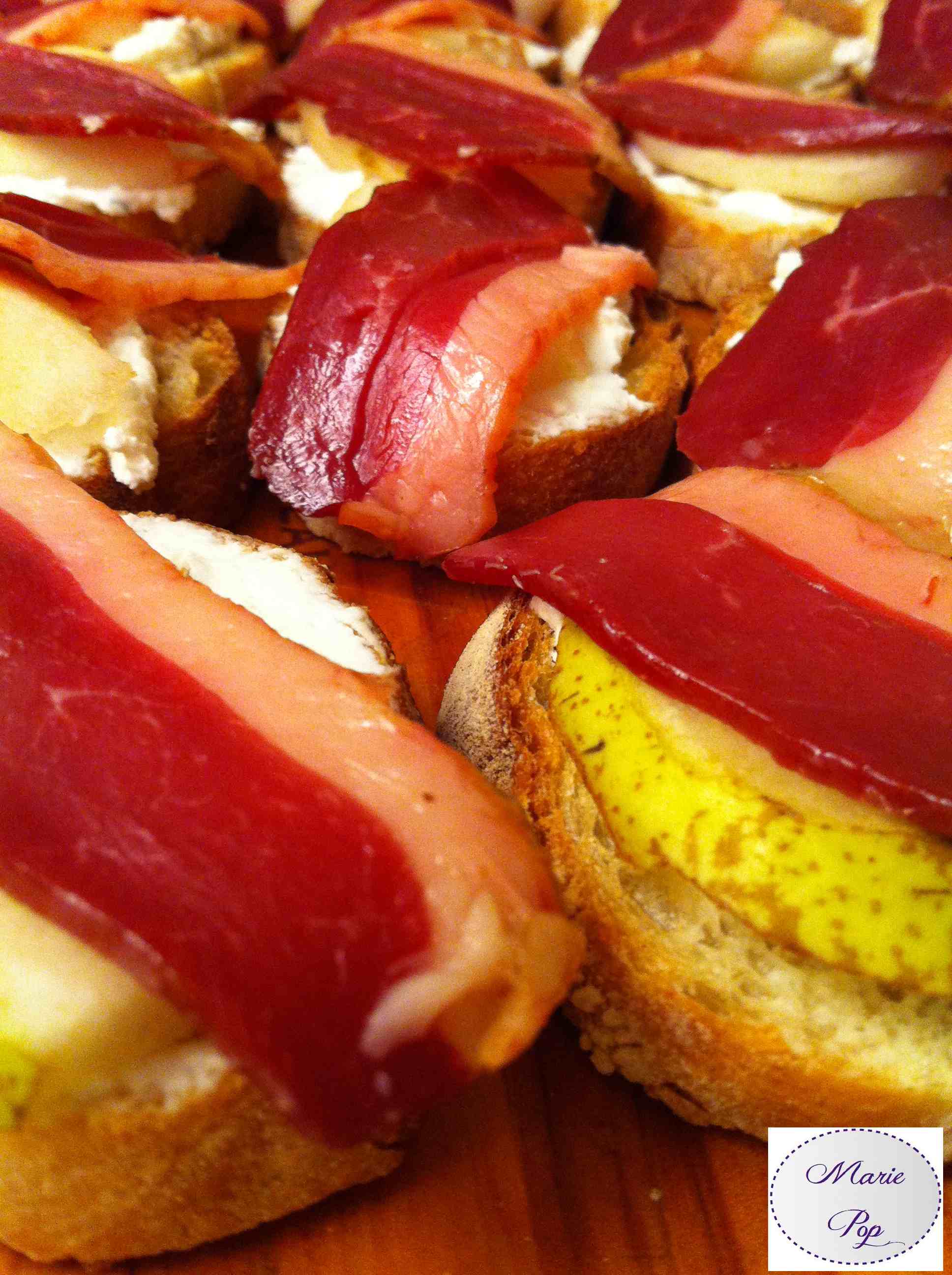 Bruschetta Magret Chèvre et Poires - la recette