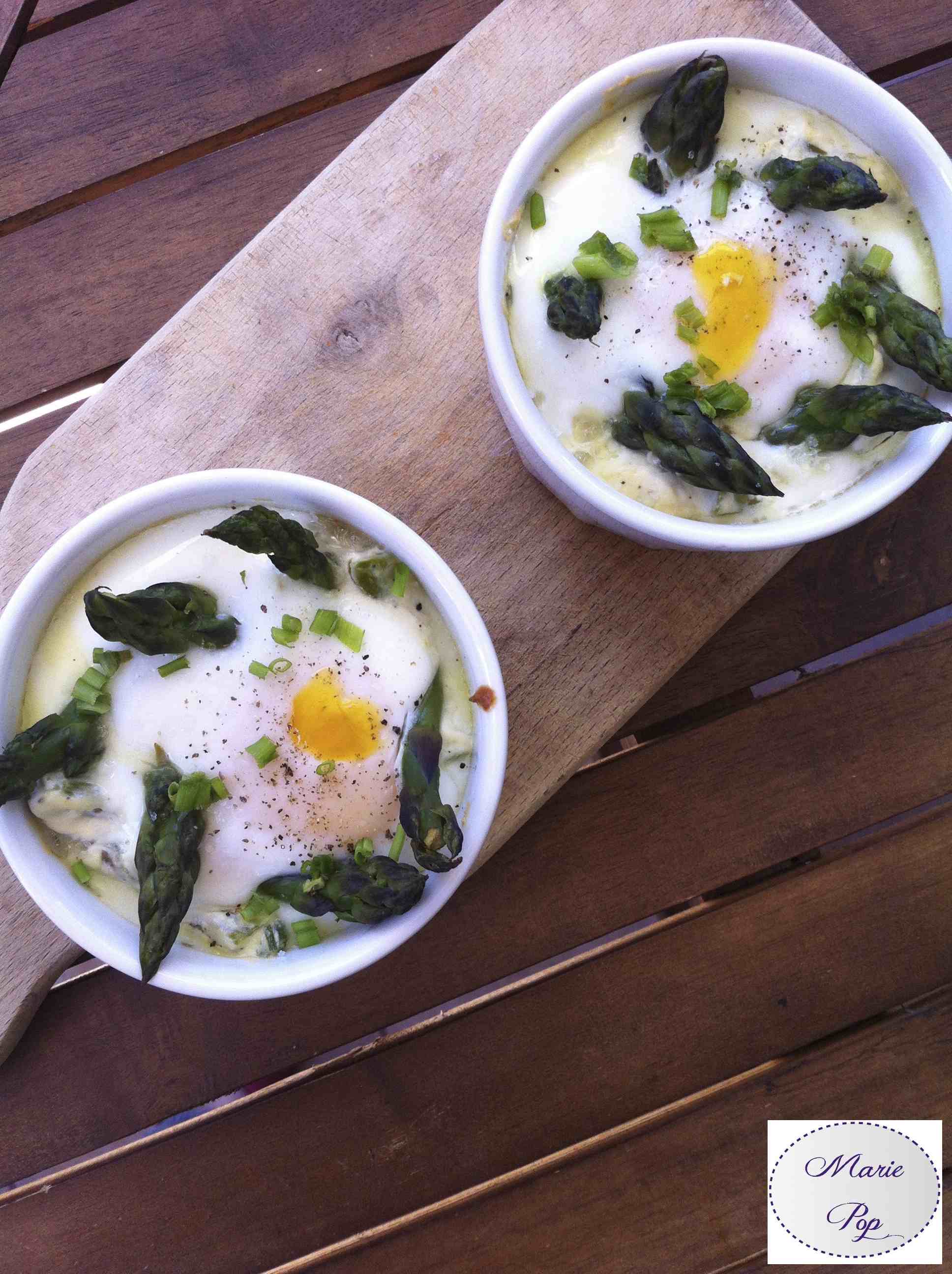 Oeuf cocotte à la crème d'asperges - la recette