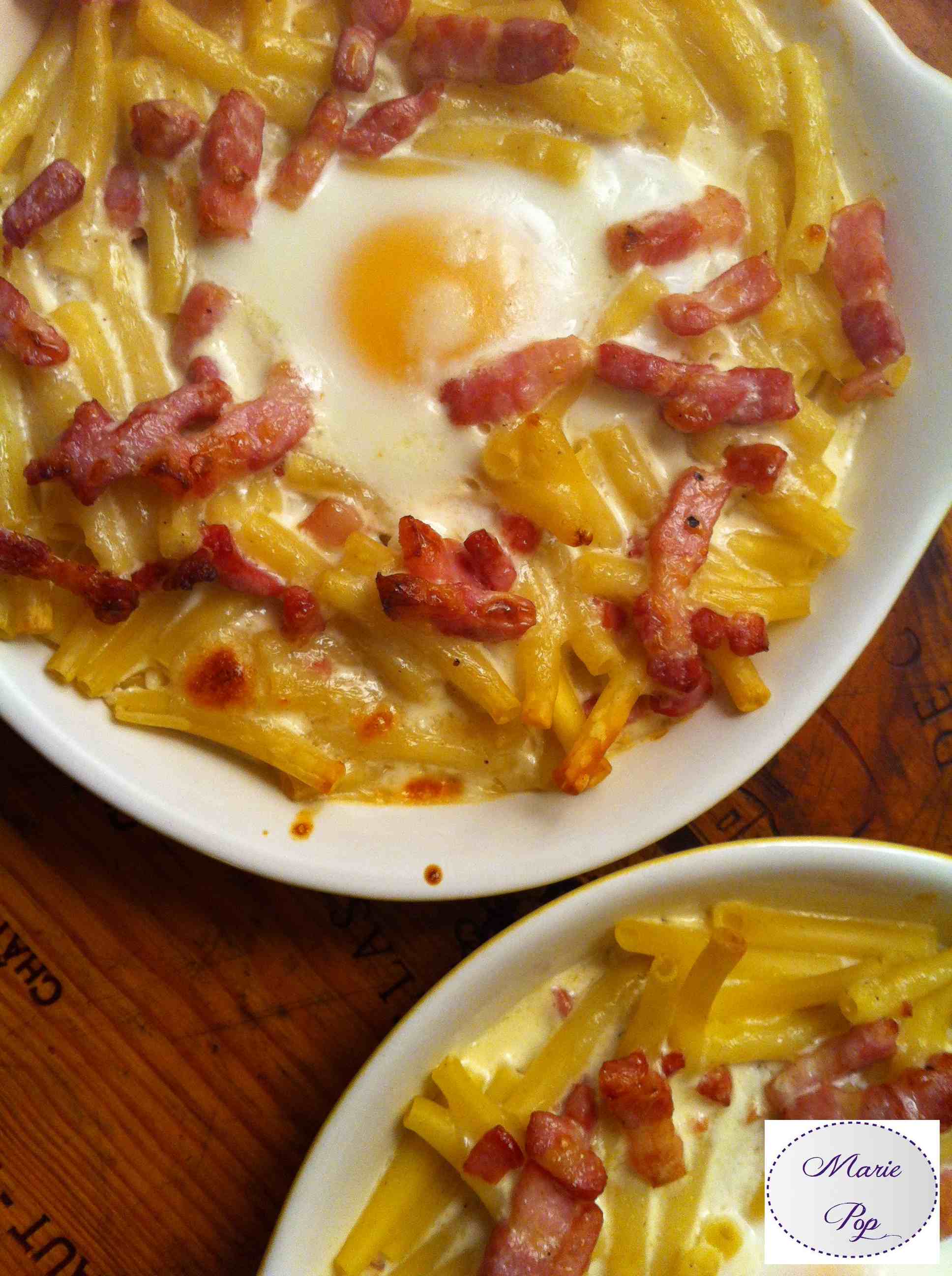 Oeufs cocotte façon carbonora - la recette