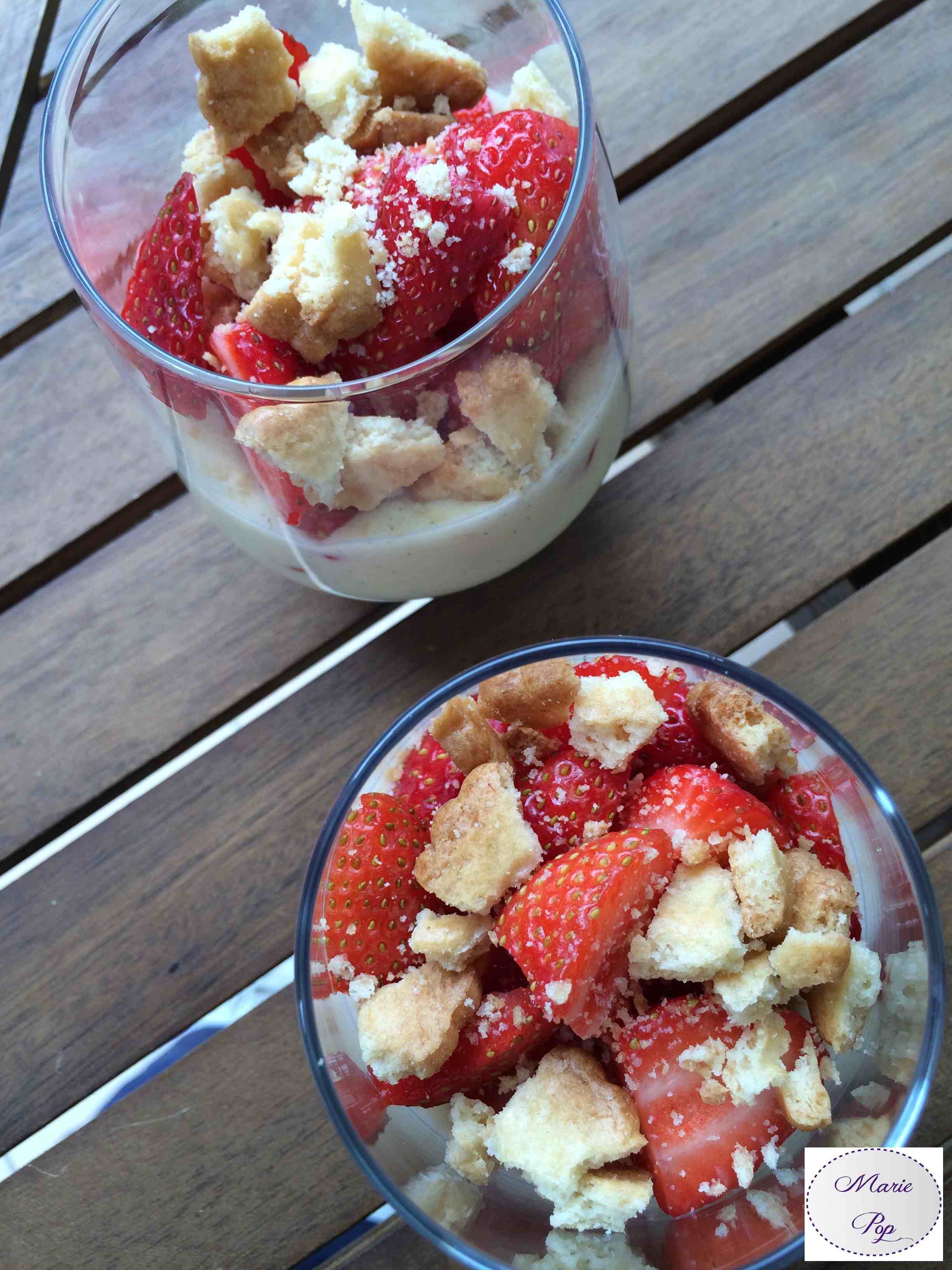 Verrines façon tarte aux fraises - la recette