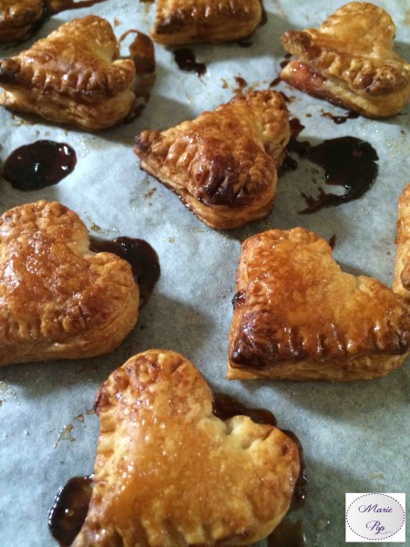 Coeurs de chaussons aux fraises