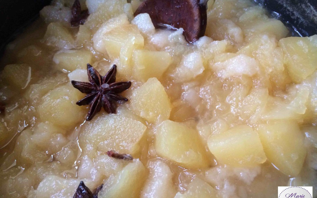 Compote Pomme Poire à la badiane et au miel la recette